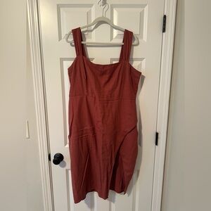 Abercrombie & Fitch Terracotta Linen Midi Dress